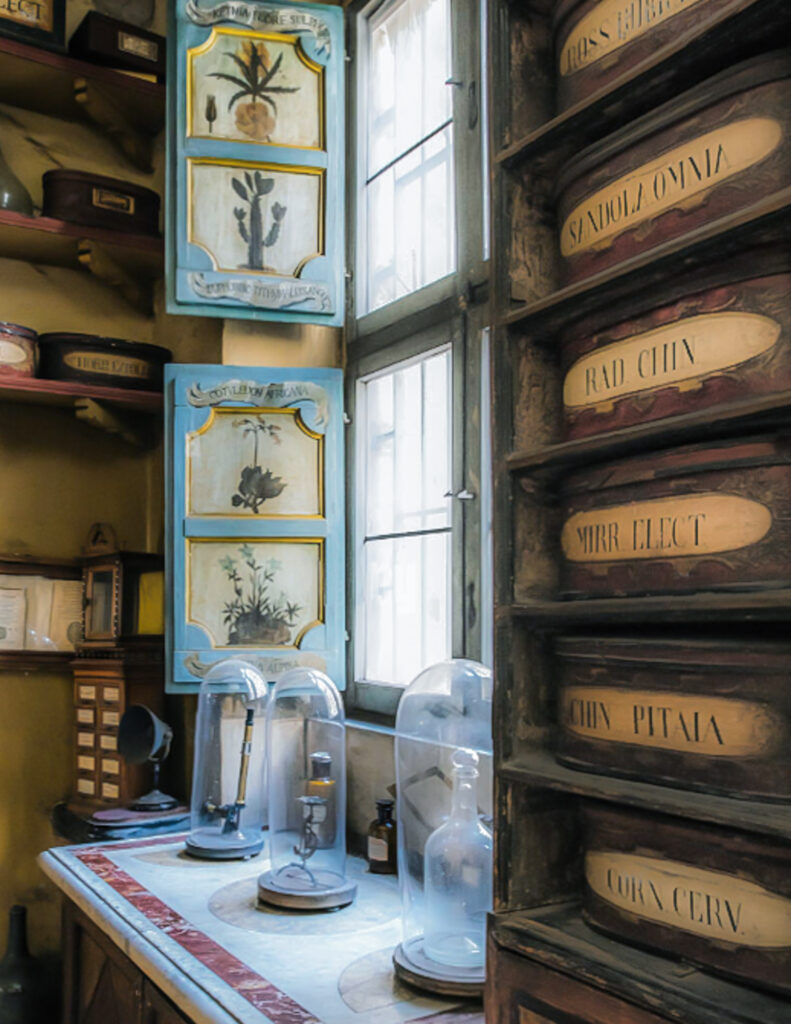 interior old vintage apothecary pharmacy